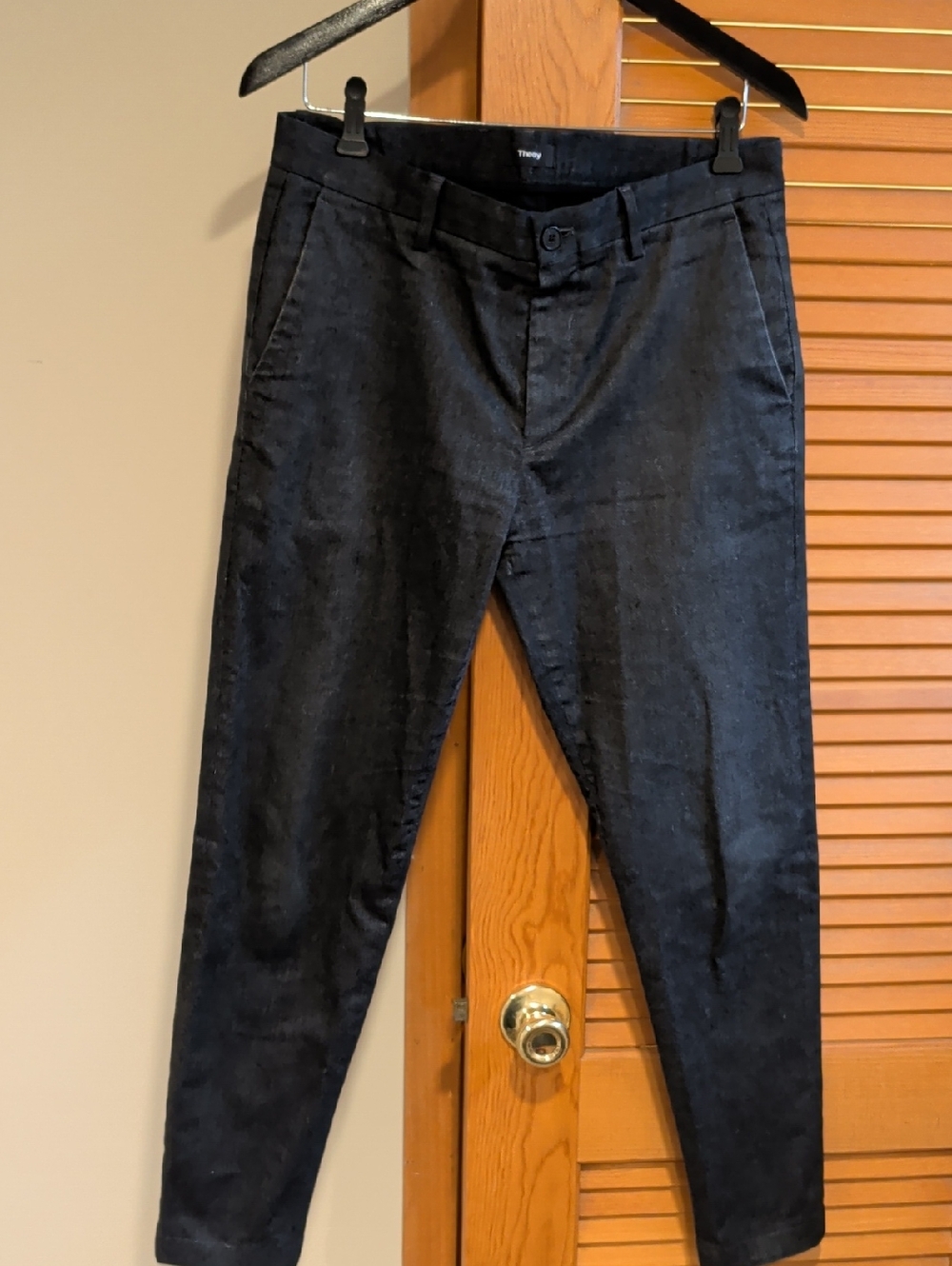 Theory Men's Dark Grey Slim Casual Pants